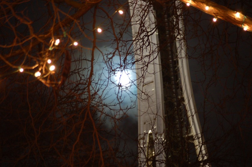 Moon at the Space Needle